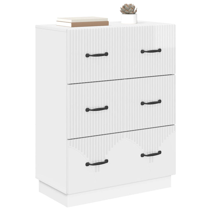 Dulap cu sertare Alb foarte lucios 66 x 34,5 x 87 cm - WALTI WALTI