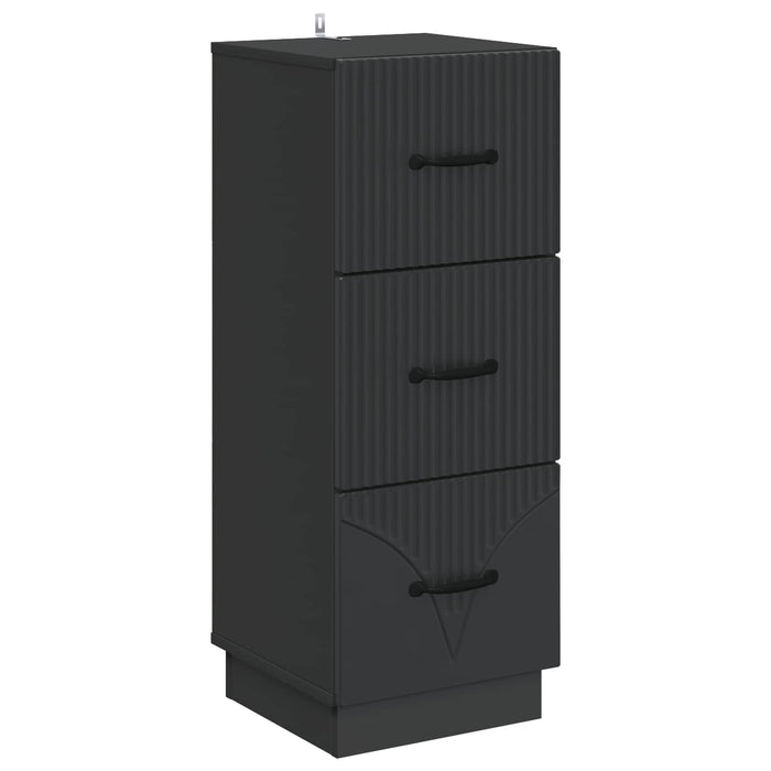 Dulap cu sertare Negru 33 x 34,5 x 87 cm Lemn prelucrat - WALTI WALTI