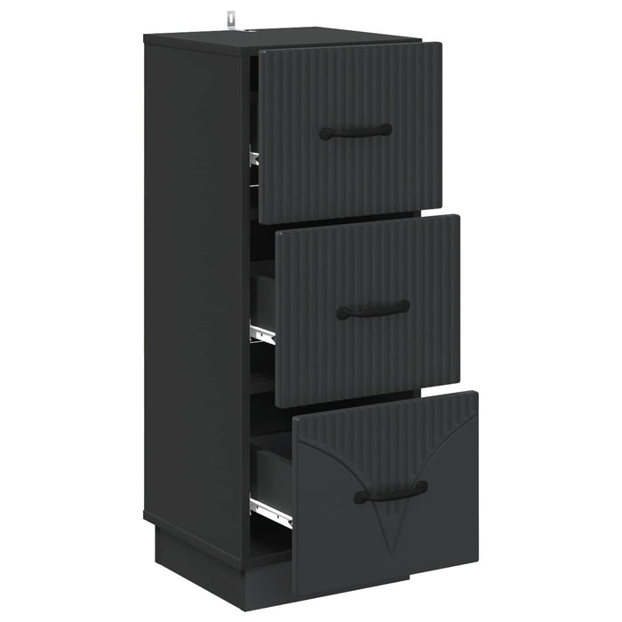 Dulap cu sertare Negru 33 x 34,5 x 87 cm Lemn prelucrat - WALTI WALTI