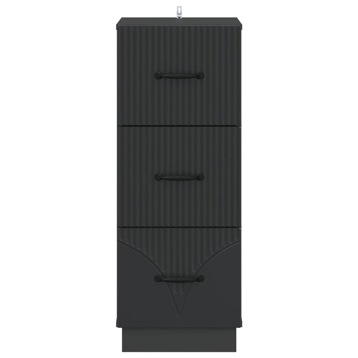 Dulap cu sertare Negru 33 x 34,5 x 87 cm Lemn prelucrat - WALTI WALTI
