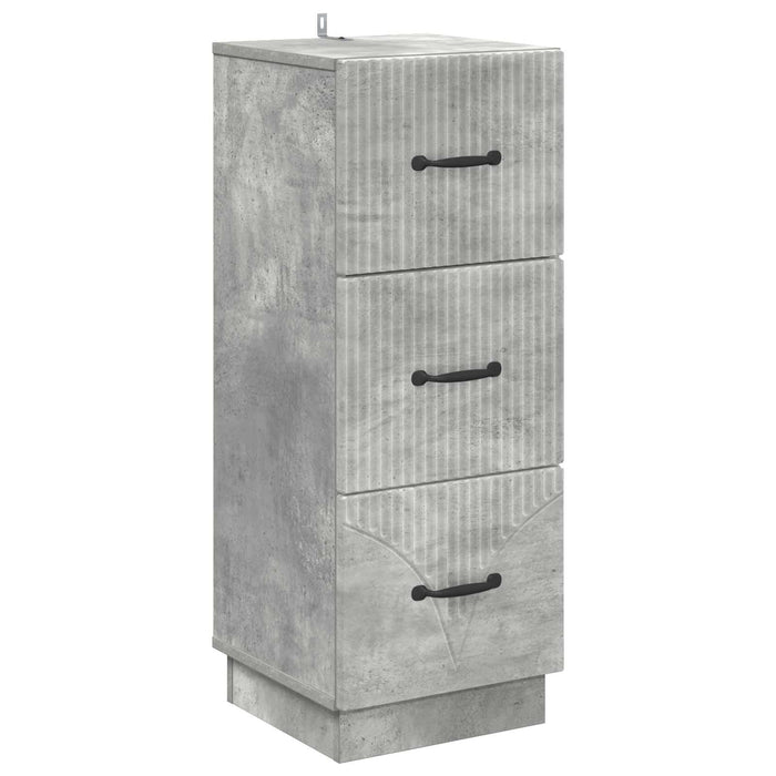 Dulap cu sertare Gri Beton 33 x 34,5 x 87 cm Lemn prelucrat - WALTI WALTI