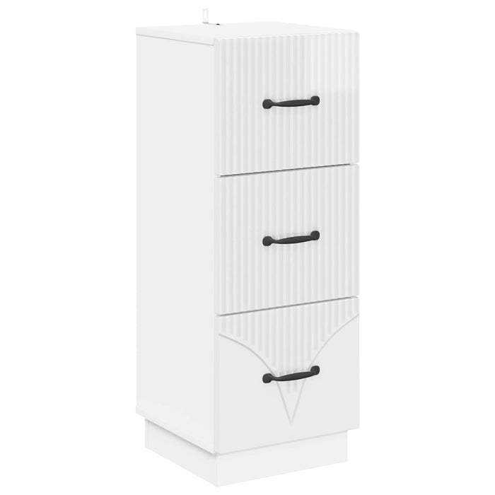 Dulap cu sertare Alb foarte lucios 33 x 34,5 x 87 cm - WALTI WALTI
