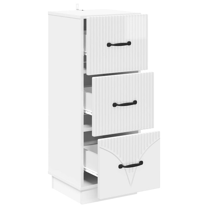Dulap cu sertare Alb foarte lucios 33 x 34,5 x 87 cm - WALTI WALTI