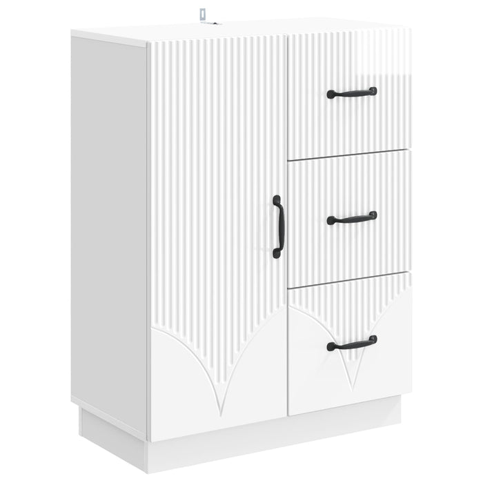 Bufet Alb foarte lucios 66 x 34,5 x 87 cm Lemn prelucrat - WALTI WALTI