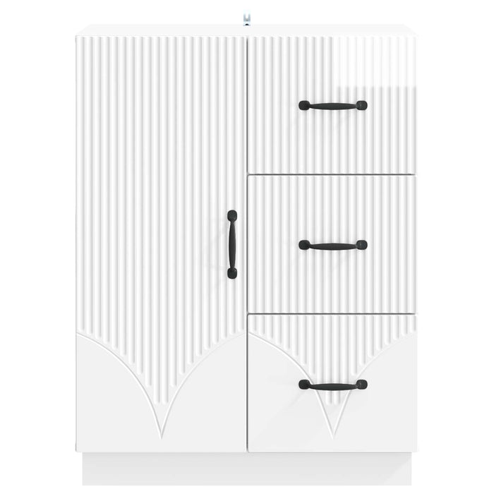 Bufet Alb foarte lucios 66 x 34,5 x 87 cm Lemn prelucrat - WALTI WALTI