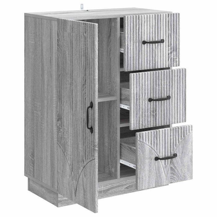 Bufet cu sertar Sonoma gri 66 x 34,5 x 87 cm Lemn prelucrat - WALTI WALTI