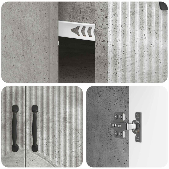 Bufet cu sertar Gri Beton 66 x 34,5 x 87 cm Lemn prelucrat - WALTI WALTI