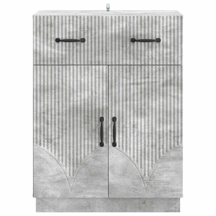 Bufet cu sertar Gri Beton 66 x 34,5 x 87 cm Lemn prelucrat - WALTI WALTI