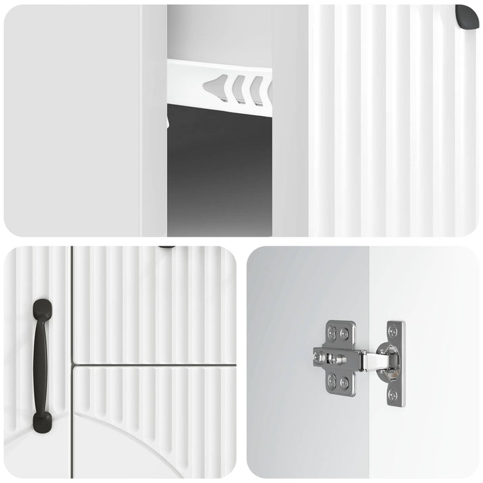 Bufet Alb foarte lucios 66 x 34,5 x 87 cm Lemn prelucrat - WALTI WALTI