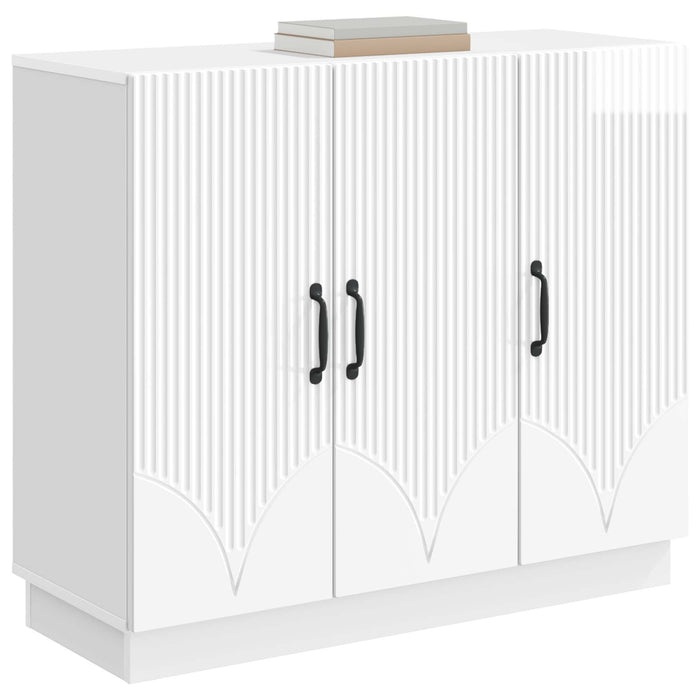 Bufet Alb foarte lucios 89 x 34,5 x 77 cm Lemn prelucrat - WALTI WALTI