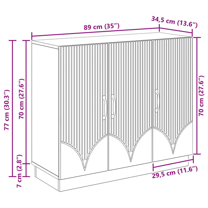 Bufet cu sertar Negru 89 x 34,5 x 57 cm Lemn prelucrat - WALTI WALTI