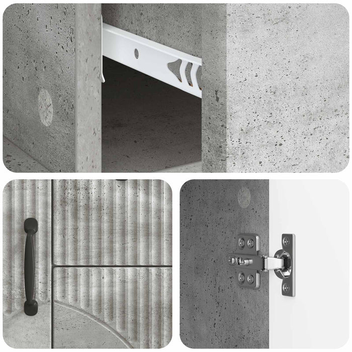 Bufet cu sertar Gri Beton 89 x 34,5 x 57 cm Lemn prelucrat - WALTI WALTI