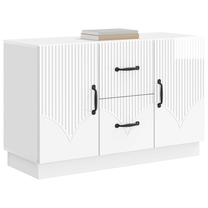 Bufet Alb foarte lucios 89 x 34,5 x 57 cm Lemn prelucrat - WALTI WALTI