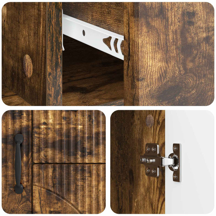 Bufet cu sertar Stejar fumuriu 89 x 34,5 x 57 cm Lemn prelucrat - WALTI WALTI
