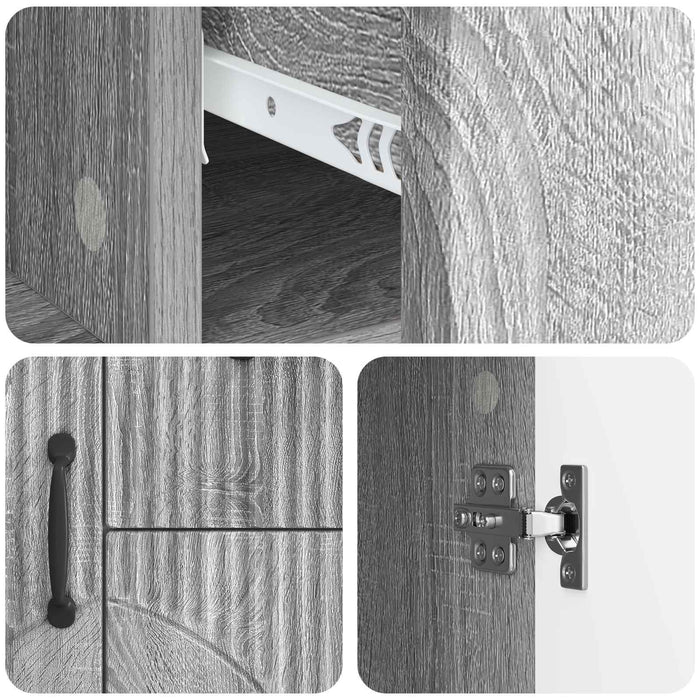 Bufet cu sertar Sonoma gri 89 x 34,5 x 57 cm Lemn prelucrat - WALTI WALTI