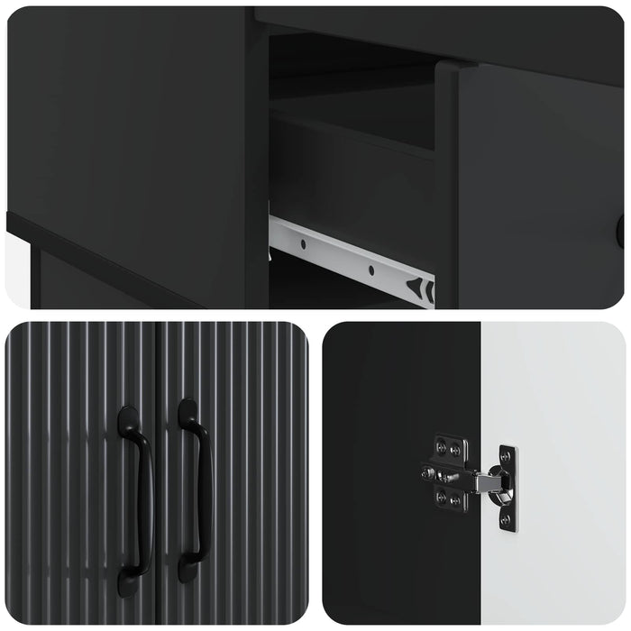 Bufet cu sertar Negru 66 x 34,5 x 92 cm Lemn prelucrat - WALTI WALTI