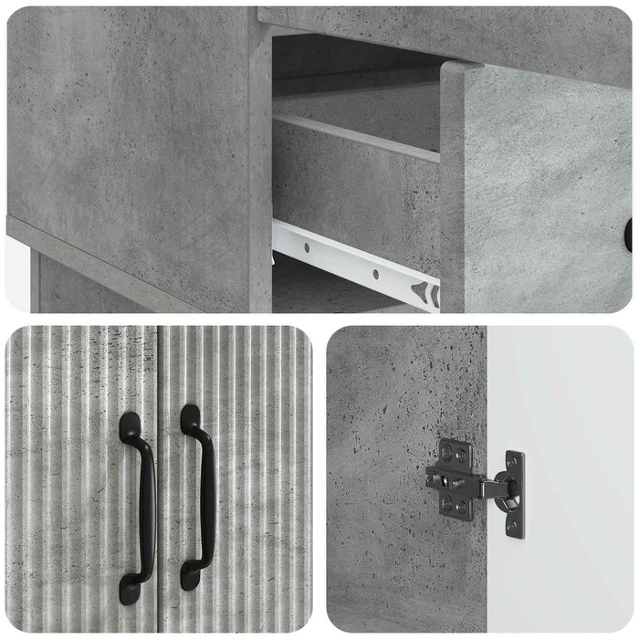 Bufet cu sertar Gri Beton 66 x 34,5 x 92 cm Lemn prelucrat - WALTI WALTI