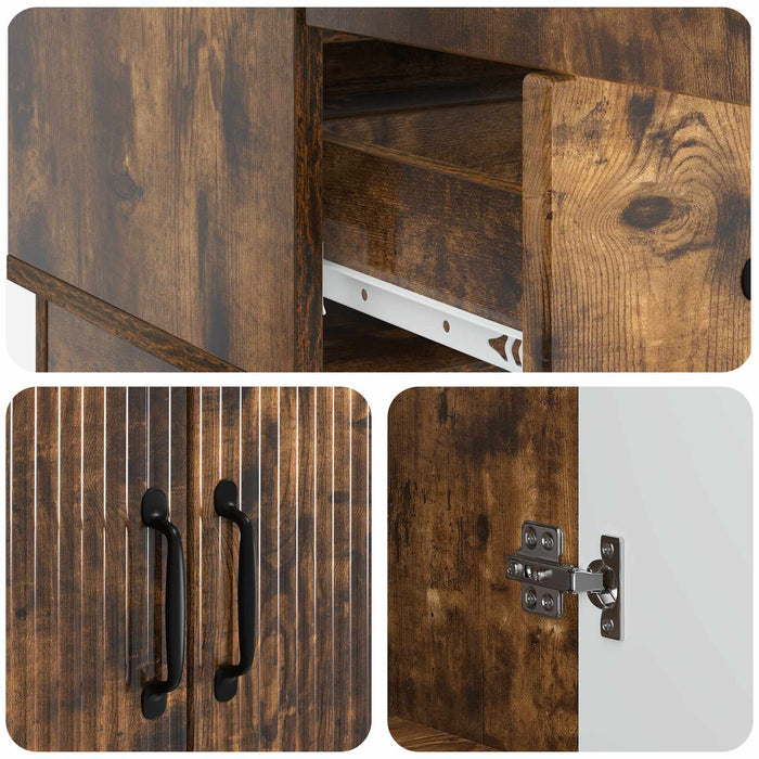 Bufet cu sertar Stejar fumuriu 66 x 34,5 x 92 cm Lemn prelucrat - WALTI WALTI