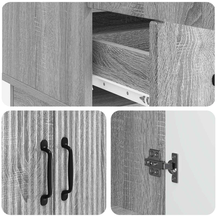 Bufet cu sertar Sonoma gri 66 x 34,5 x 92 cm Lemn prelucrat - WALTI WALTI