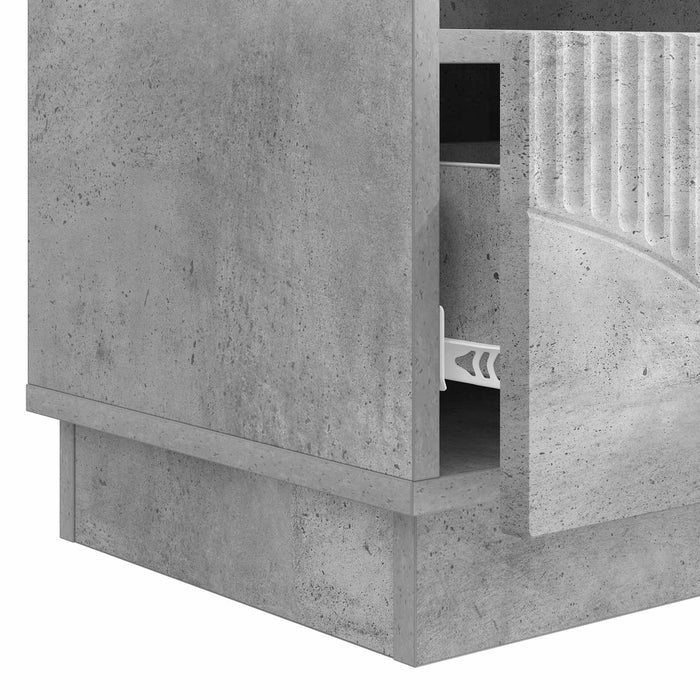 Cabinet TV Gri Beton 102 x 34,5 x 47 cm Lemn prelucrat - WALTI WALTI