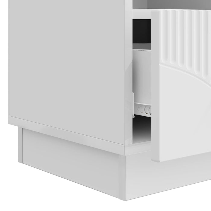 Cabinet TV Alb foarte lucios 102 x 34,5 x 47 cm Lemn prelucrat - WALTI WALTI