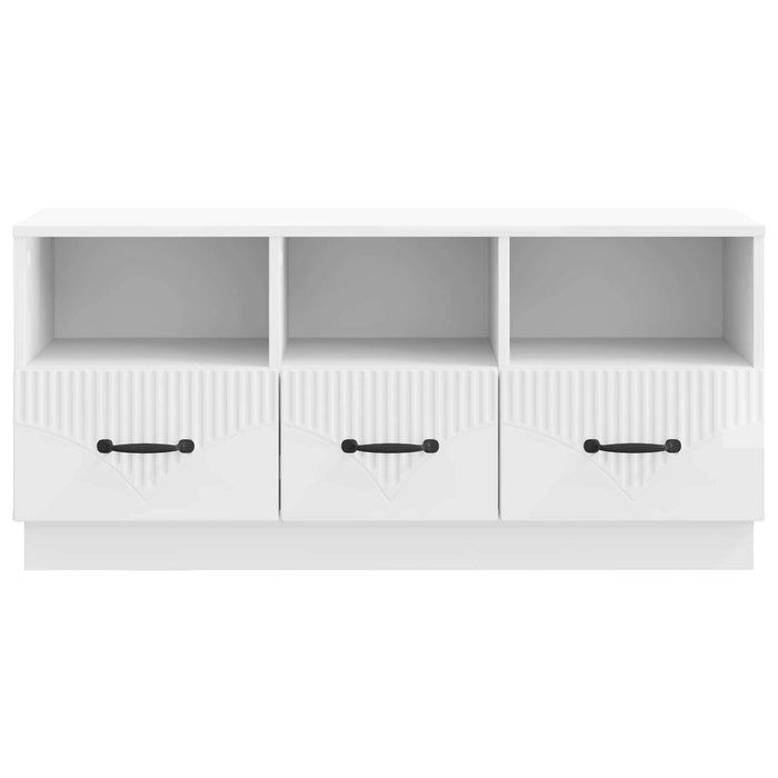Cabinet TV Alb foarte lucios 102 x 34,5 x 47 cm Lemn prelucrat - WALTI WALTI