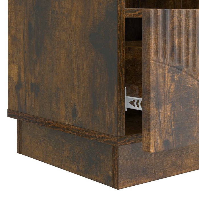 Cabinet TV Stejar fumuriu 102 x 34,5 x 47 cm Lemn prelucrat - WALTI WALTI