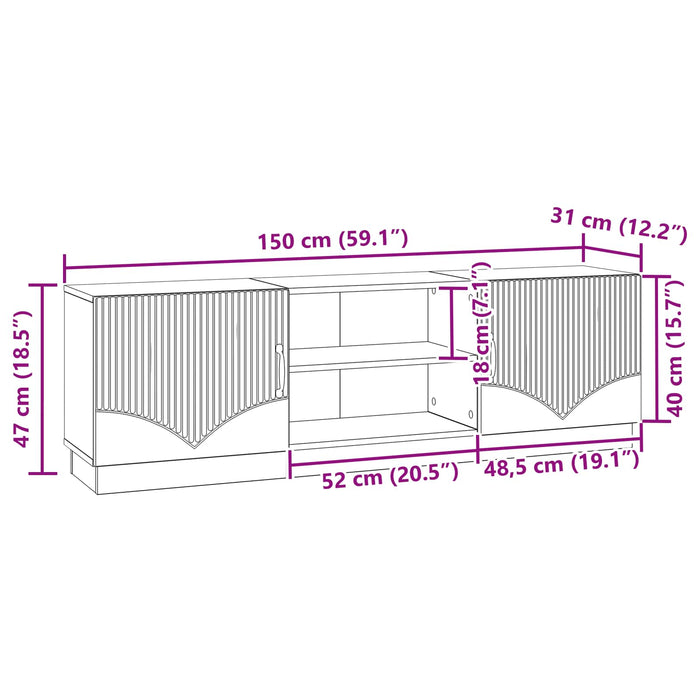 Cabinet TV Stejar Sonoma 150 x 31 x 47 cm Lemn prelucrat - WALTI WALTI