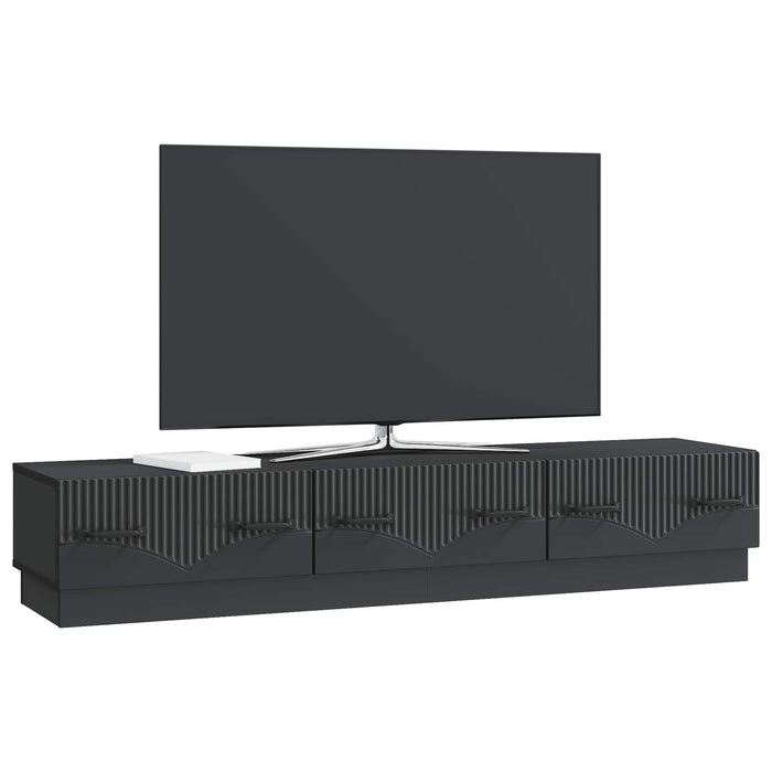 Cabinet TV cu sertar Negru 147 x 34,5 x 27 cm Lemn prelucrat - WALTI WALTI