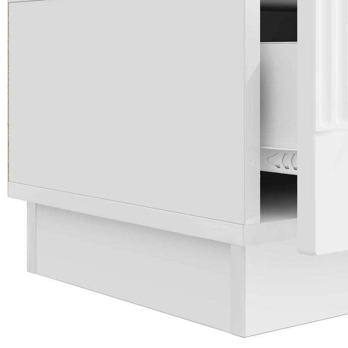 Cabinet TV Alb foarte lucios 147 x 34,5 x 27 cm Lemn prelucrat - WALTI WALTI