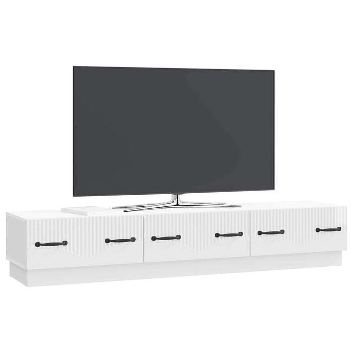 Cabinet TV Alb foarte lucios 147 x 34,5 x 27 cm Lemn prelucrat - WALTI WALTI