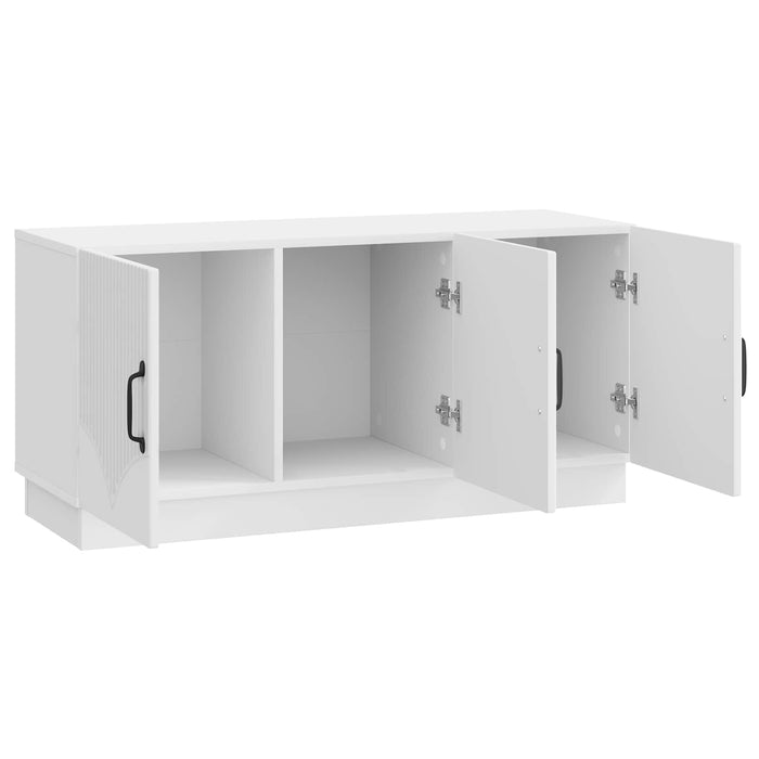 Cabinet TV Alb foarte lucios 99 x 34,5 x 47 cm Lemn prelucrat - WALTI WALTI