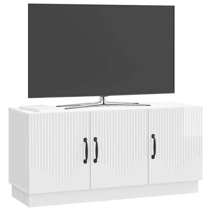 Cabinet TV Alb foarte lucios 99 x 34,5 x 47 cm Lemn prelucrat - WALTI WALTI