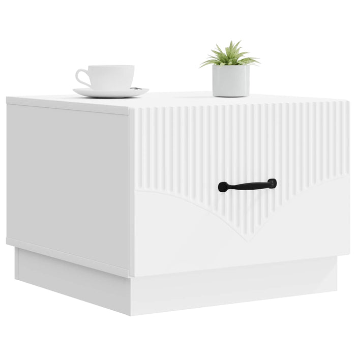 Masă de cafea cu sertar Alb 49 x 50 x 37 cm Lemn prelucrat - WALTI WALTI