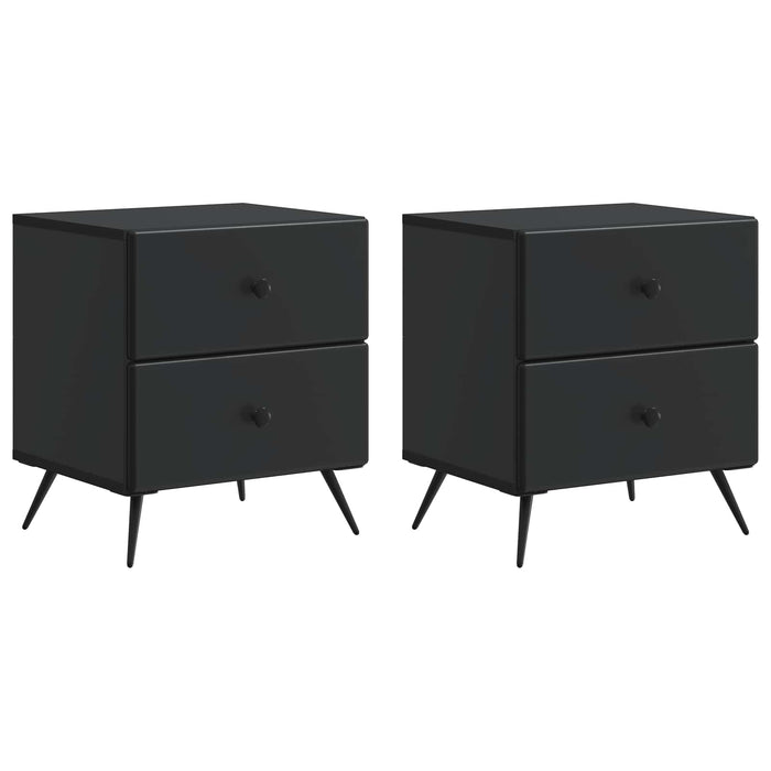 Dulap de noapte 2 pcs Negru 43 x 34,5 x 47,5 cm Lemn prelucrat - WALTI WALTI
