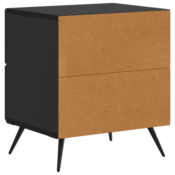 Dulap de noapte 2 pcs Negru 43 x 34,5 x 47,5 cm Lemn prelucrat - WALTI WALTI