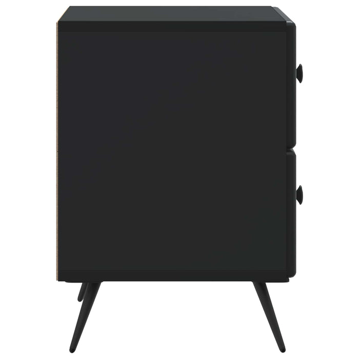 Dulap de noapte 2 pcs Negru 43 x 34,5 x 47,5 cm Lemn prelucrat - WALTI WALTI