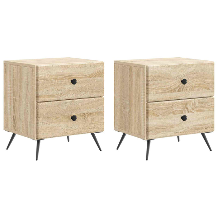 Dulap de noapte 2 pcs Stejar Sonoma 43 x 34,5 x 47,5 cm - WALTI WALTI