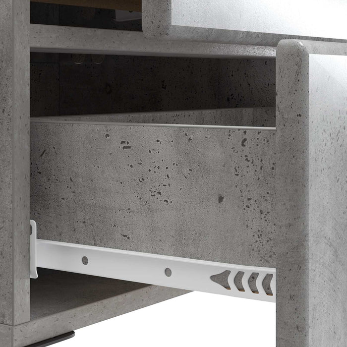 Dulap de noapte Gri Beton 43 x 34,5 x 47,5 cm Lemn prelucrat - WALTI WALTI