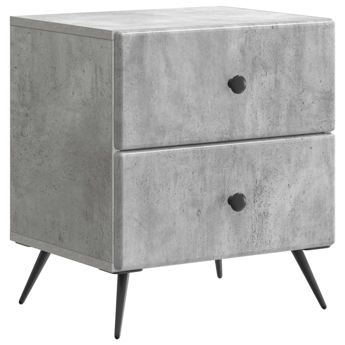 Dulap de noapte Gri Beton 43 x 34,5 x 47,5 cm Lemn prelucrat - WALTI WALTI