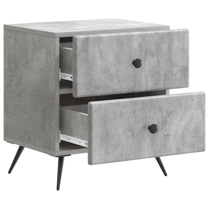 Dulap de noapte Gri Beton 43 x 34,5 x 47,5 cm Lemn prelucrat - WALTI WALTI