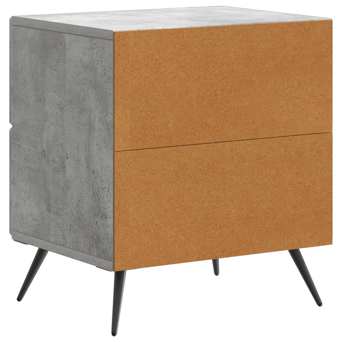 Dulap de noapte cu sertar 2 pcs Gri Beton 43 x 34,5 x 47,5 cm - WALTI WALTI