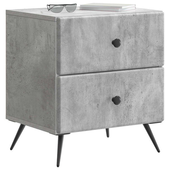 Dulap de noapte cu sertar 2 pcs Gri Beton 43 x 34,5 x 47,5 cm - WALTI WALTI