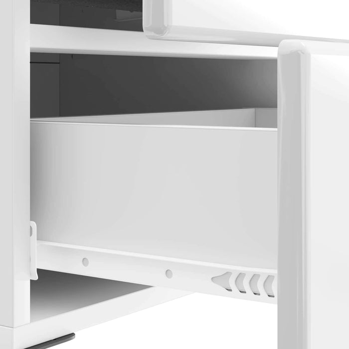 Dulap de noapte 2 pcs Alb foarte lucios 43 x 34,5 x 47,5 cm - WALTI WALTI