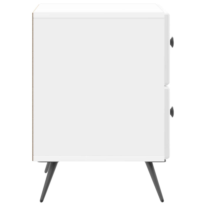Dulap de noapte 2 pcs Alb foarte lucios 43 x 34,5 x 47,5 cm - WALTI WALTI