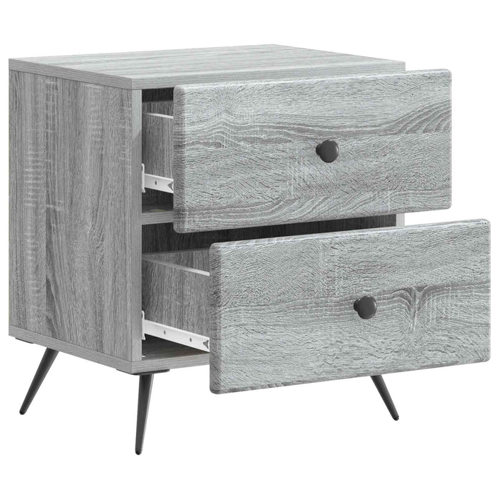 Dulap de noapte Sonoma gri 43 x 34,5 x 47,5 cm Lemn prelucrat - WALTI WALTI