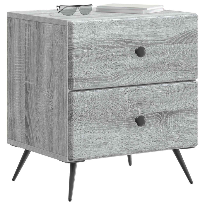 Dulap de noapte Sonoma gri 43 x 34,5 x 47,5 cm Lemn prelucrat - WALTI WALTI