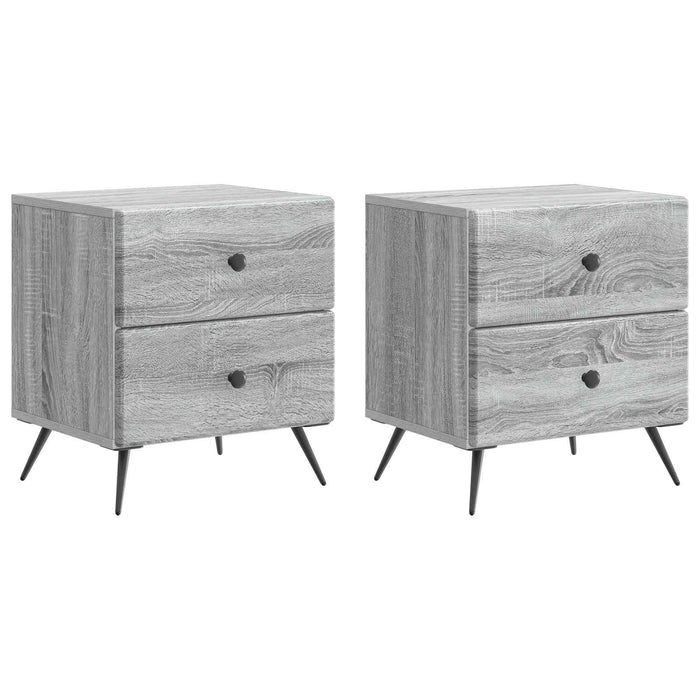 Dulap de noapte cu sertar 2 pcs Sonoma gri 43 x 34,5 x 47,5 cm - WALTI WALTI