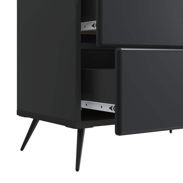 Dulap de noapte Negru 62 x 34,5 x 47,5 cm Lemn prelucrat - WALTI WALTI