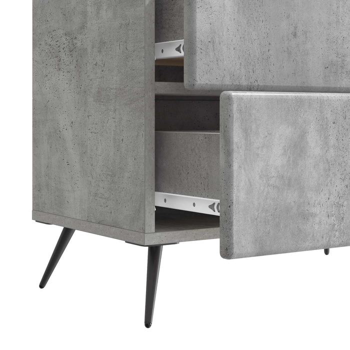 Dulap de noapte Gri Beton 62 x 34,5 x 47,5 cm Lemn prelucrat - WALTI WALTI